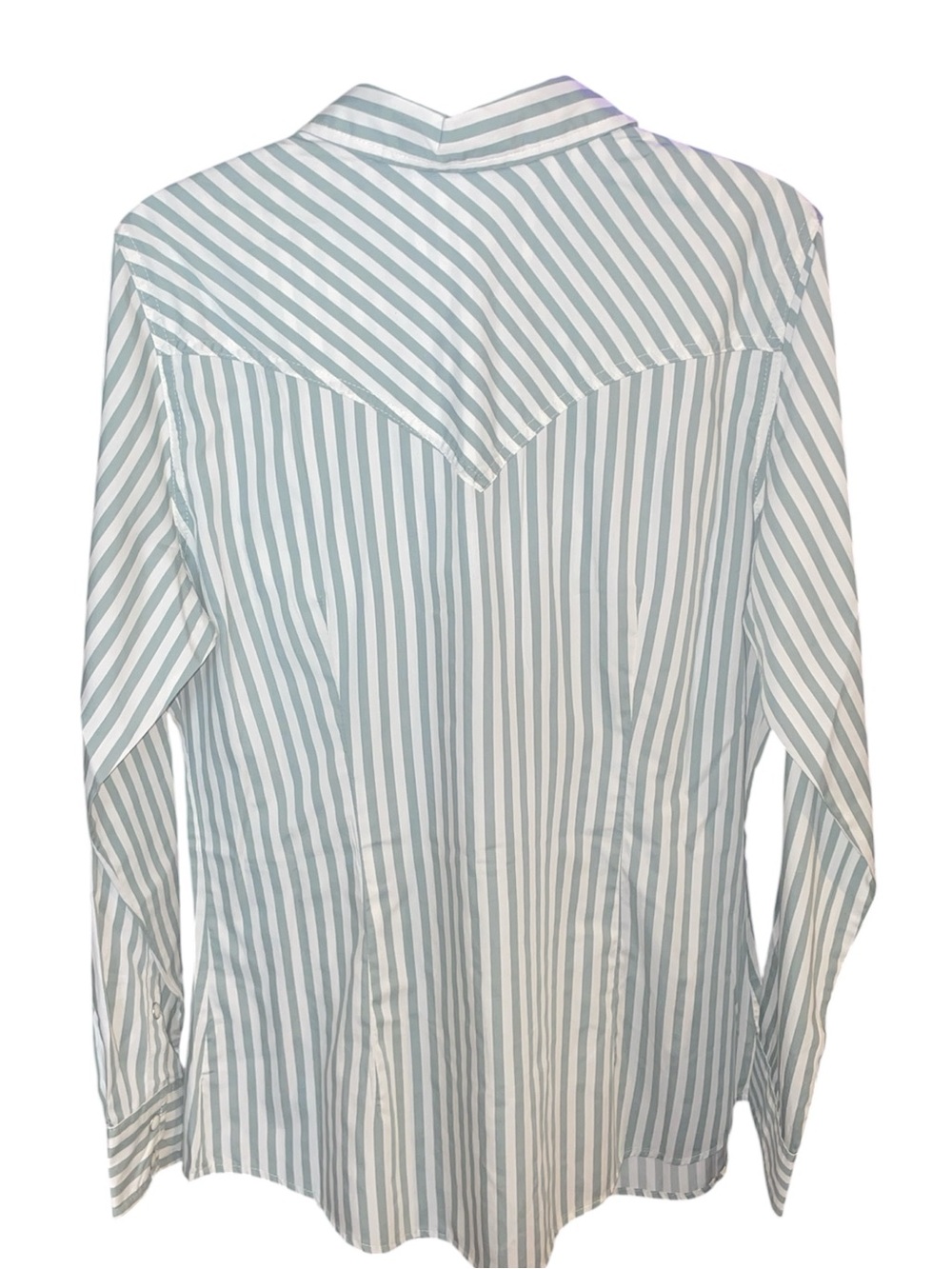 Wrangler RETERO Western LS Stripe Pearl snap Button Down Shirt green NWT - Picture 6 of 10